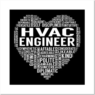 Hvac Engineer Heart Posters and Art